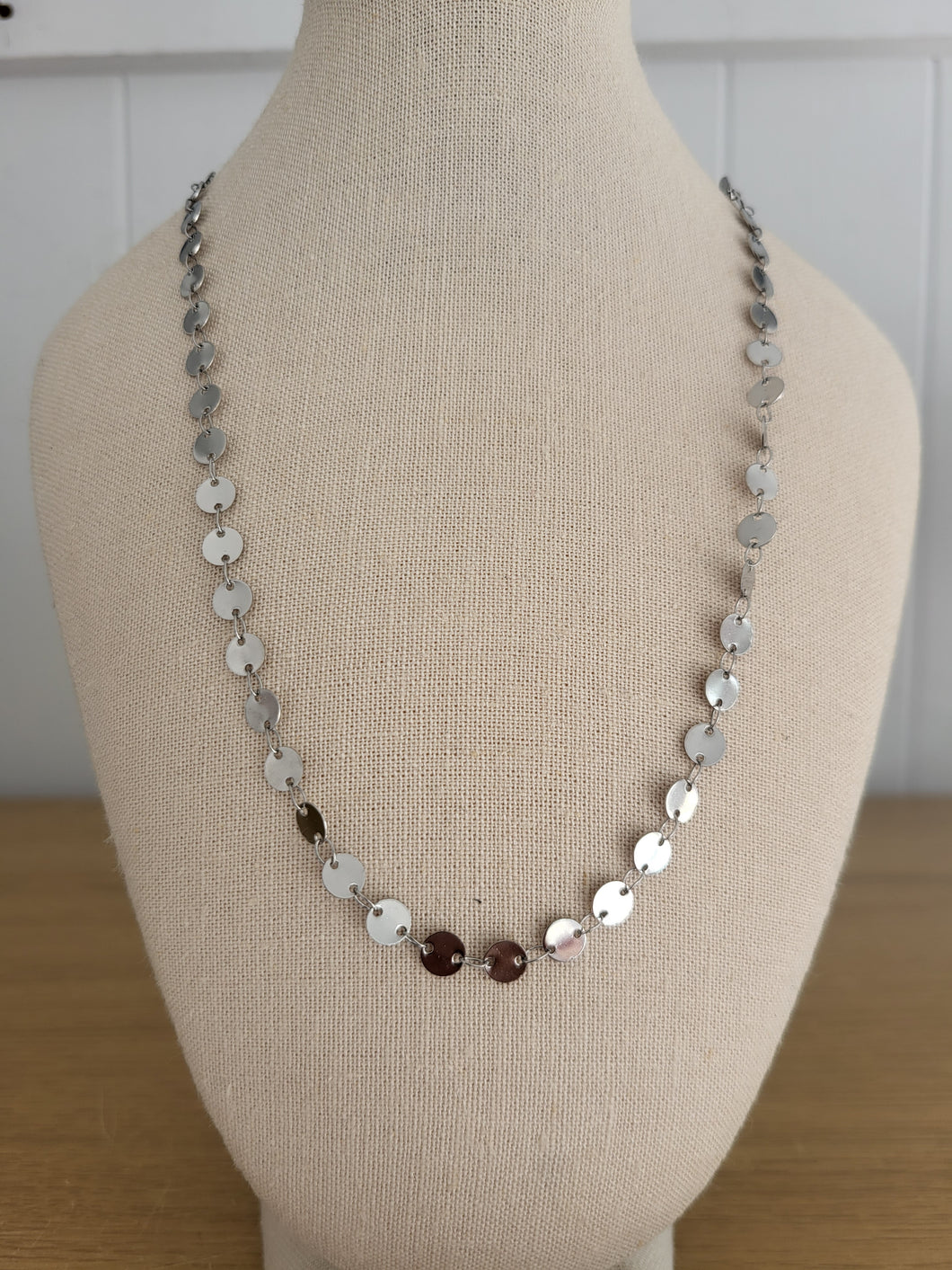 Silver Disc Necklace