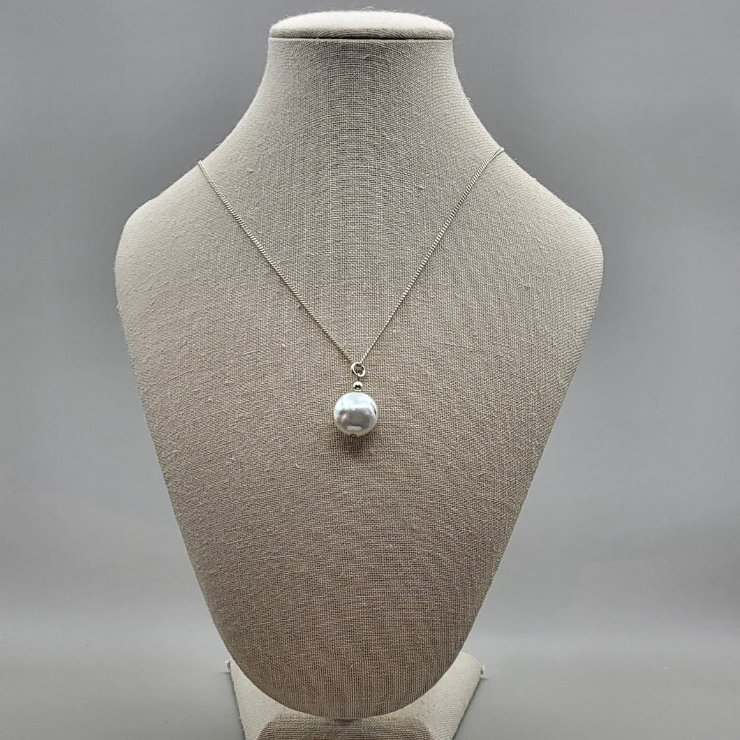 White Coin Pearl Pendant