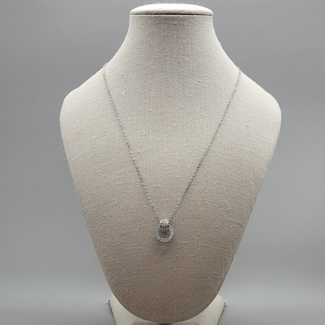Fine Silver chain with Zirconia Pendant