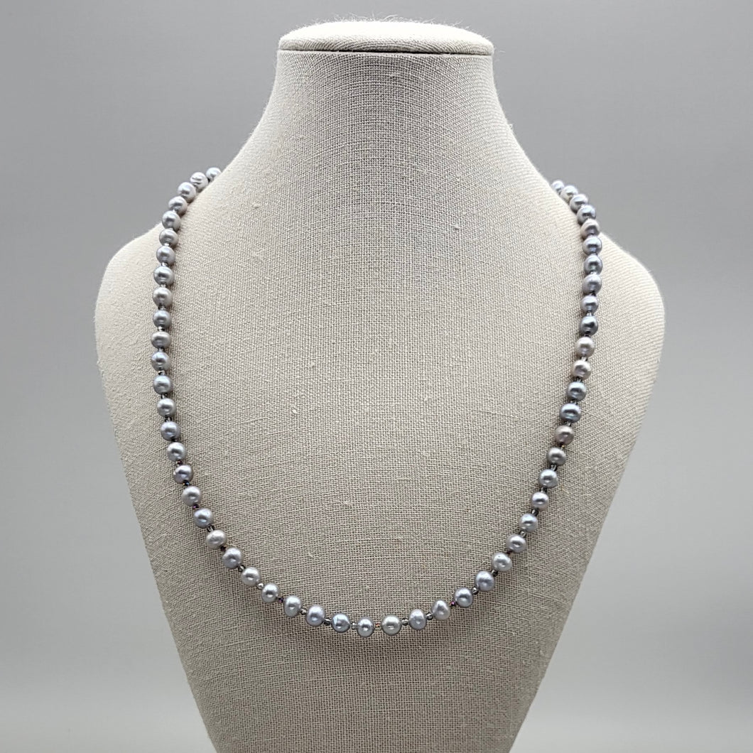 Grey Pearls with Crystals