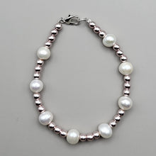 Load image into Gallery viewer, Freshwater Pearls with Pale Pink Hematite
