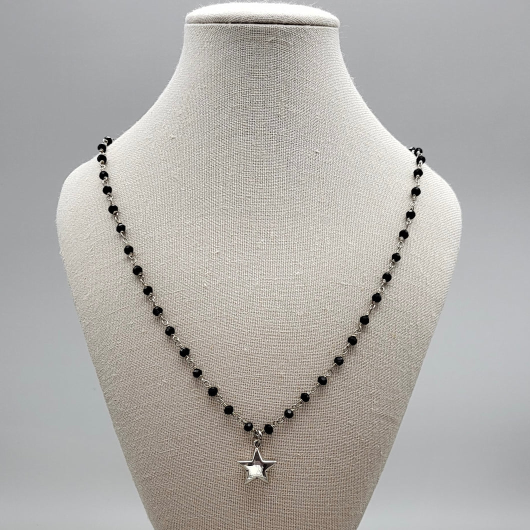 Black Onyx with Silver Star