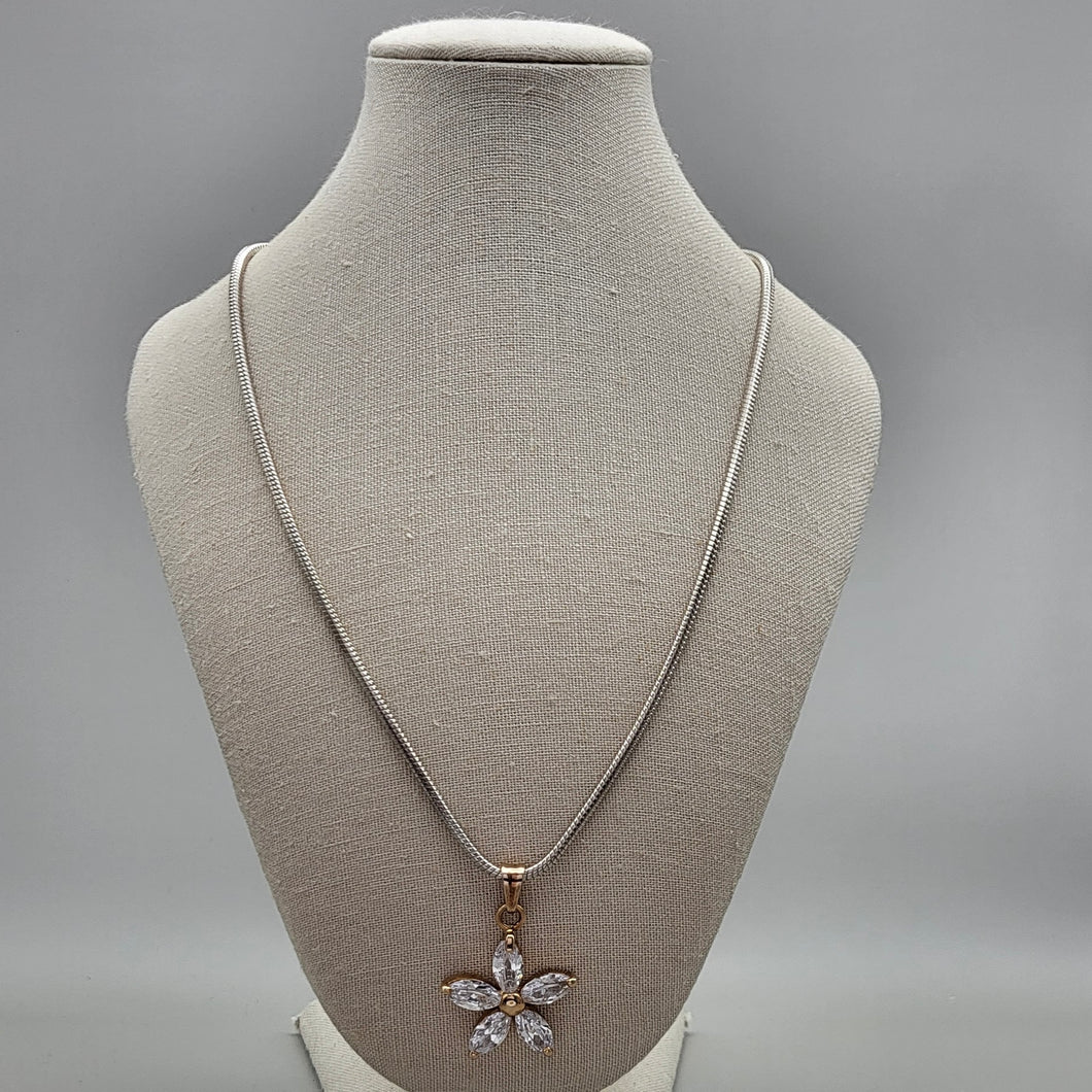 Zirconia and Gold Plated Sterling silver Pendant