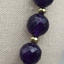 Load image into Gallery viewer, Dark Faceted Amethyst with Gold Hematite
