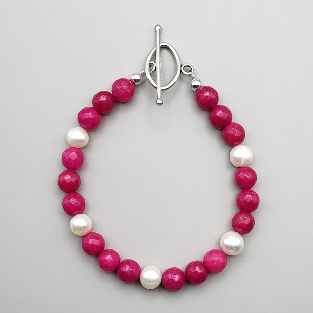 Pink Agate with Freshwater Pearls
