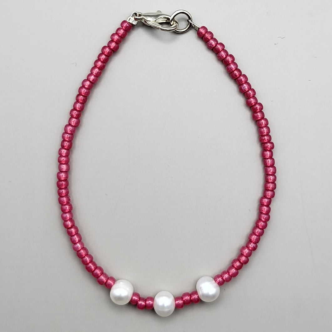 Pink Seed Bead with Freshwater Pearls