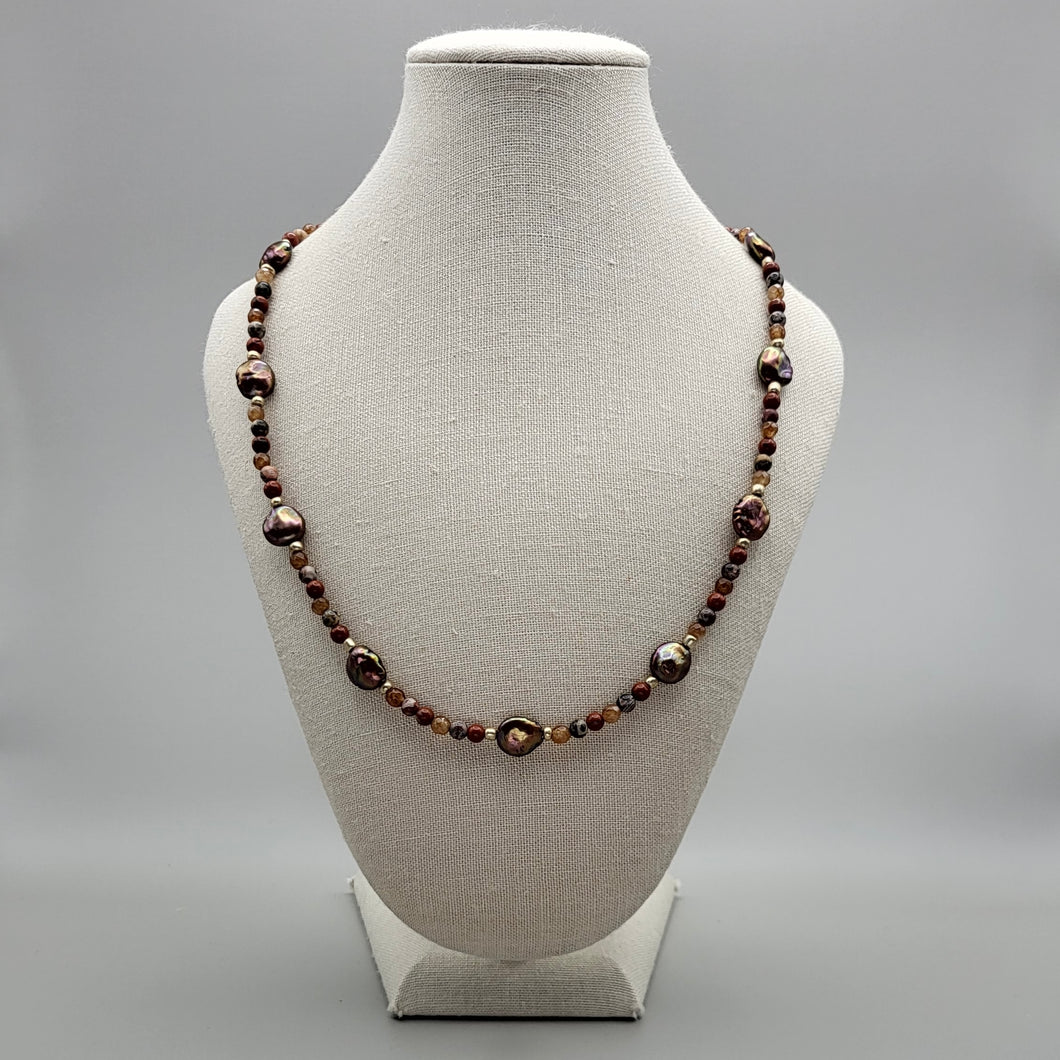 Jasper and Agate with Coin Pearls