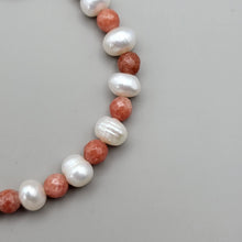 Load image into Gallery viewer, Orange Agate with Freshwater Pearls
