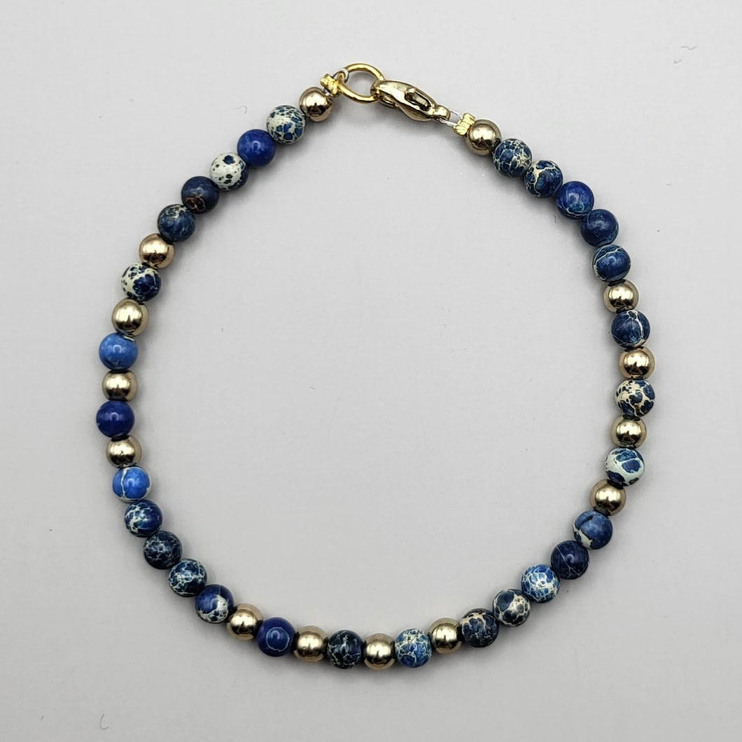 Blue Agate with Gold Hematite