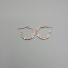 Load image into Gallery viewer, Silver or Rose Gold Hoop Earrings
