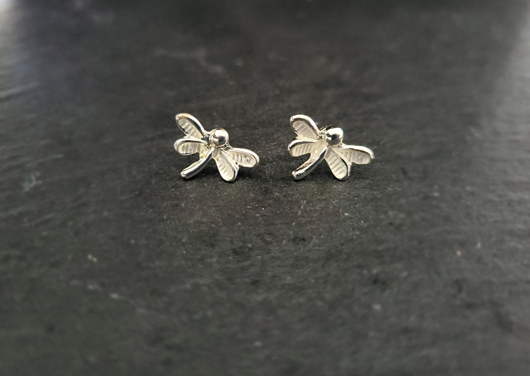 Silver Dragonfly Style Earrings