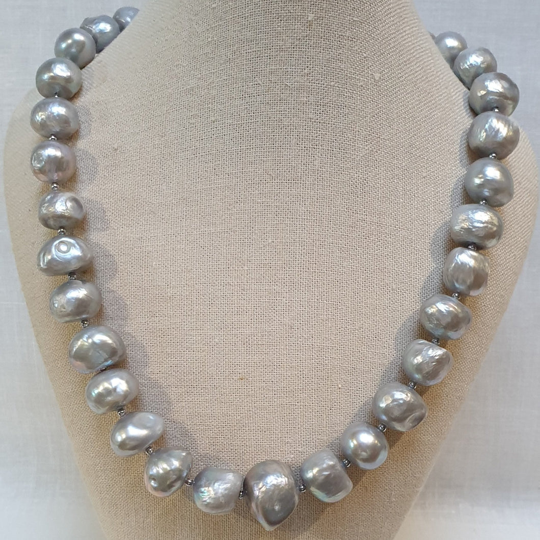 Chunky grey freshwater pearls
