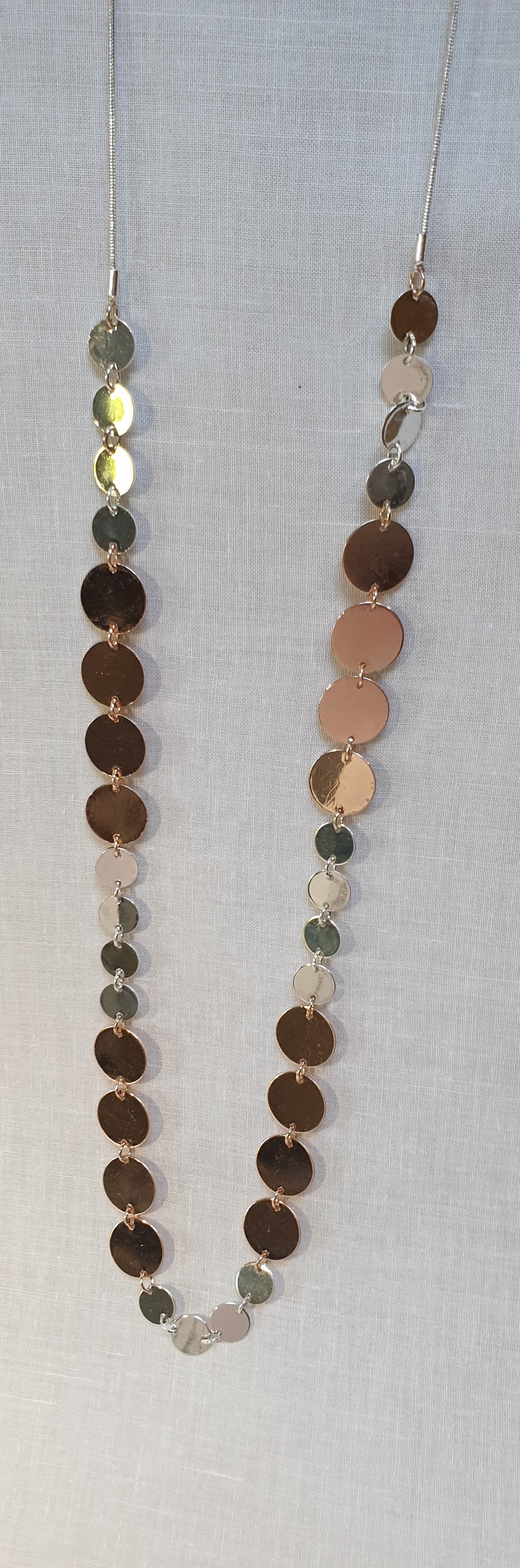 Rose gold disc necklace