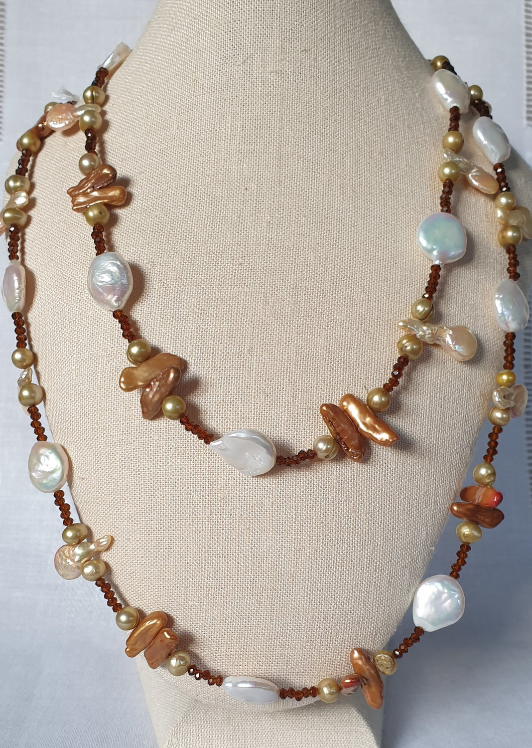 Long freshwater pearl necklace