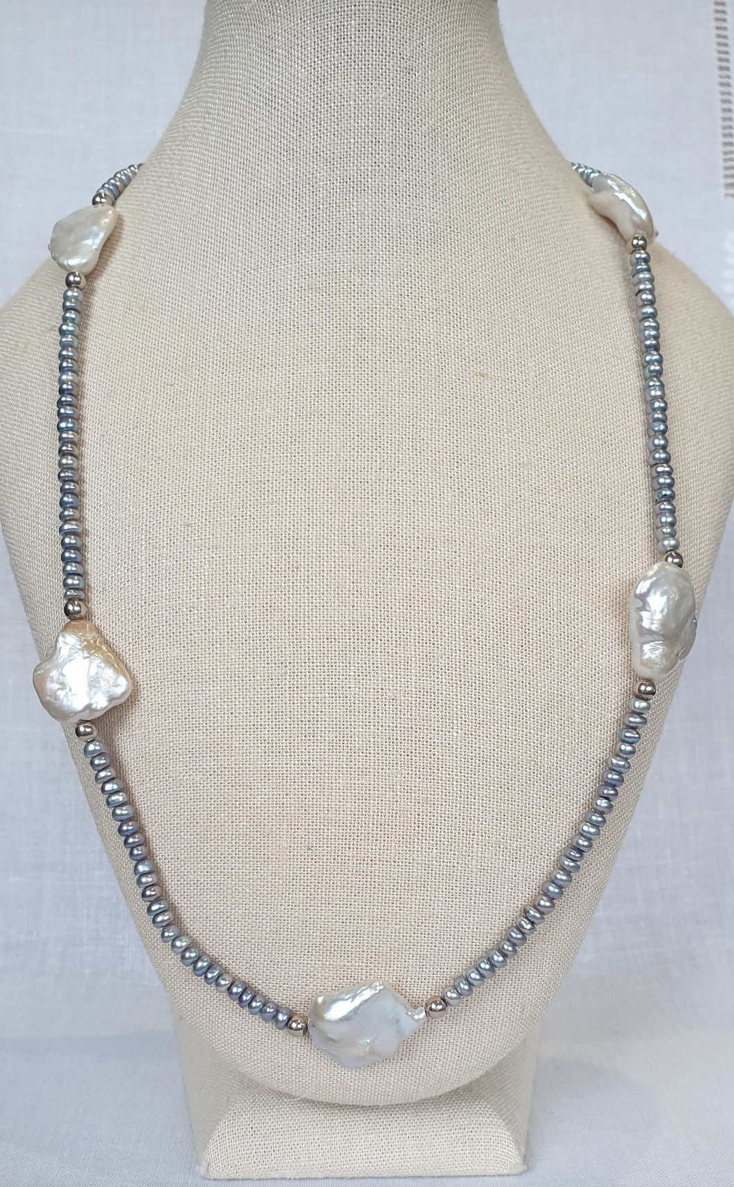 Contemporary silvery grey necklace
