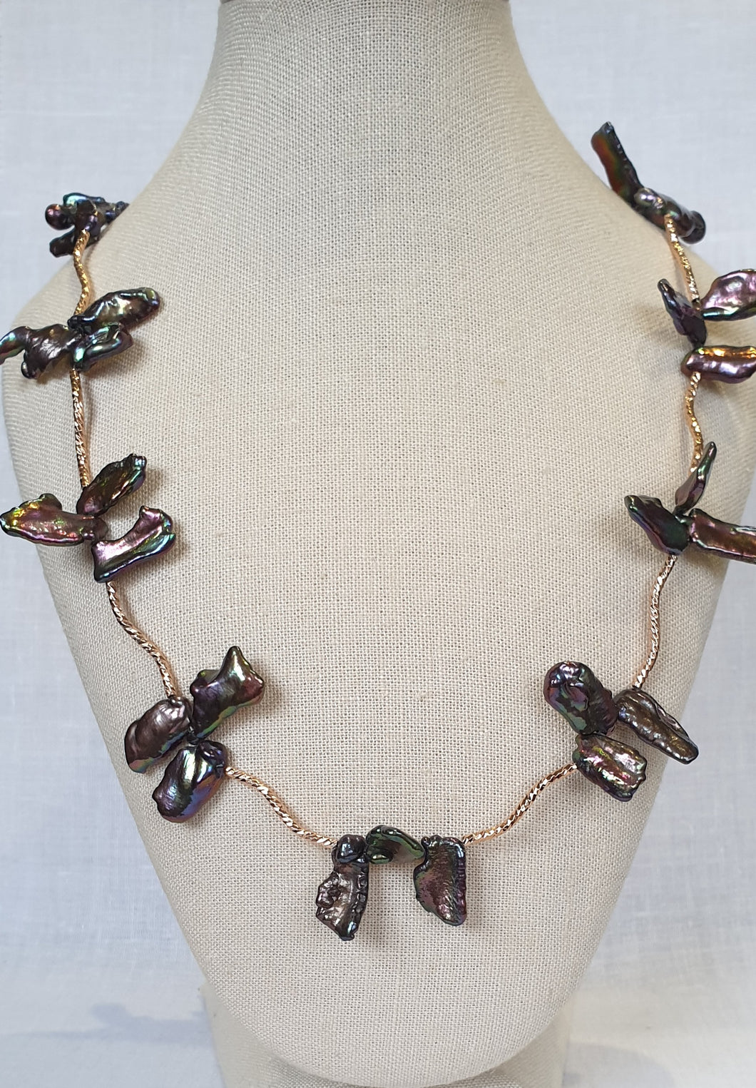 Pearl and copper necklace