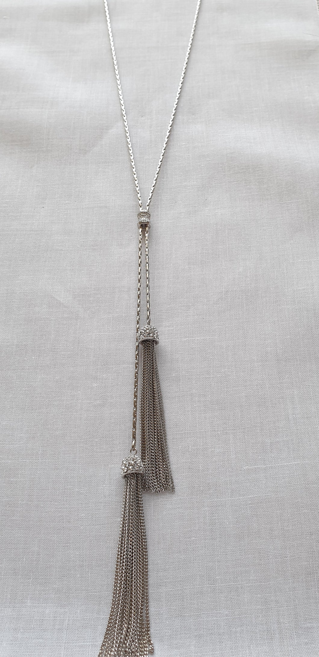Silver tassle necklace